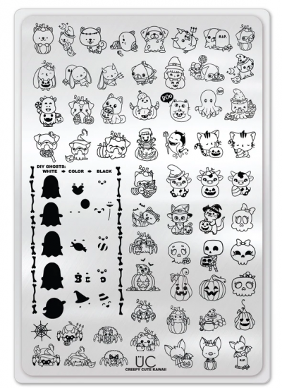 Uberchic Nailart -  Single Stamping Plates - Creepy Cute Kawaii
