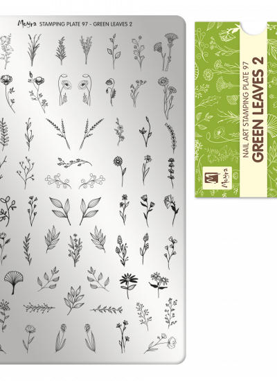 Moyra Big Stamping Plate 97 GREEN LEAVES 2