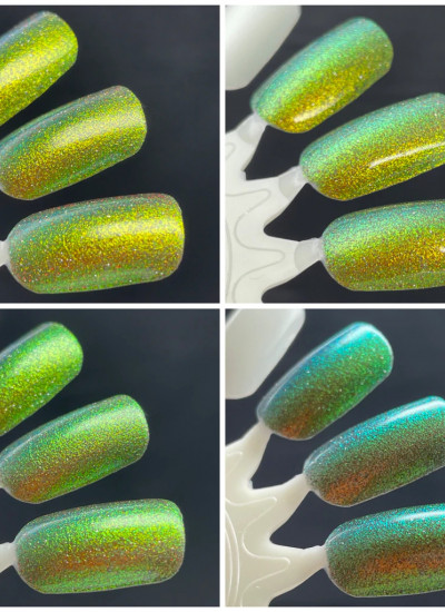 Dam Polish - Mood - Green/Gold/Orange/Red Multichrome Reflective Nail Polish