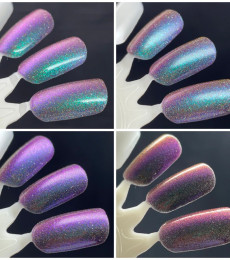 Dam Polish - Crying rn - Purple/Green/Blue/Gold Multichrome Reflective Nail Polish