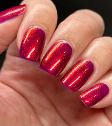 Dam Polish - Jingle Berries - Red Shimmer Nail Polish - Nov 2022 Polish of the Month