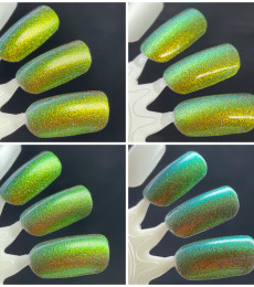 Dam Polish - Mood - Green/Gold/Orange/Red Multichrome Reflective Nail Polish